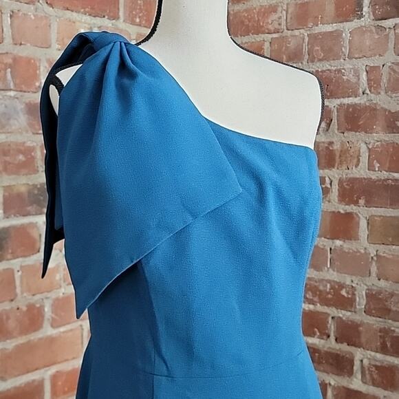 Dress the Population Tiffany One-Shoulder Midi Dress in Peacock Blue  XXL - Picture 4 of 16